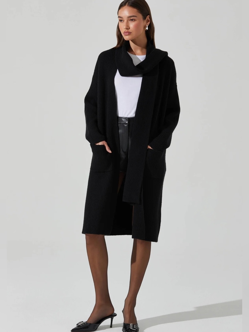 ASTR the Label Noemi Scarf Longline Cardigan, NWT!